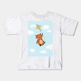 Sweet fox on a dragon Kids T-Shirt